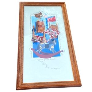 Print of D. Morgan Original Art "My Little Boy" Double Matted with Glass
